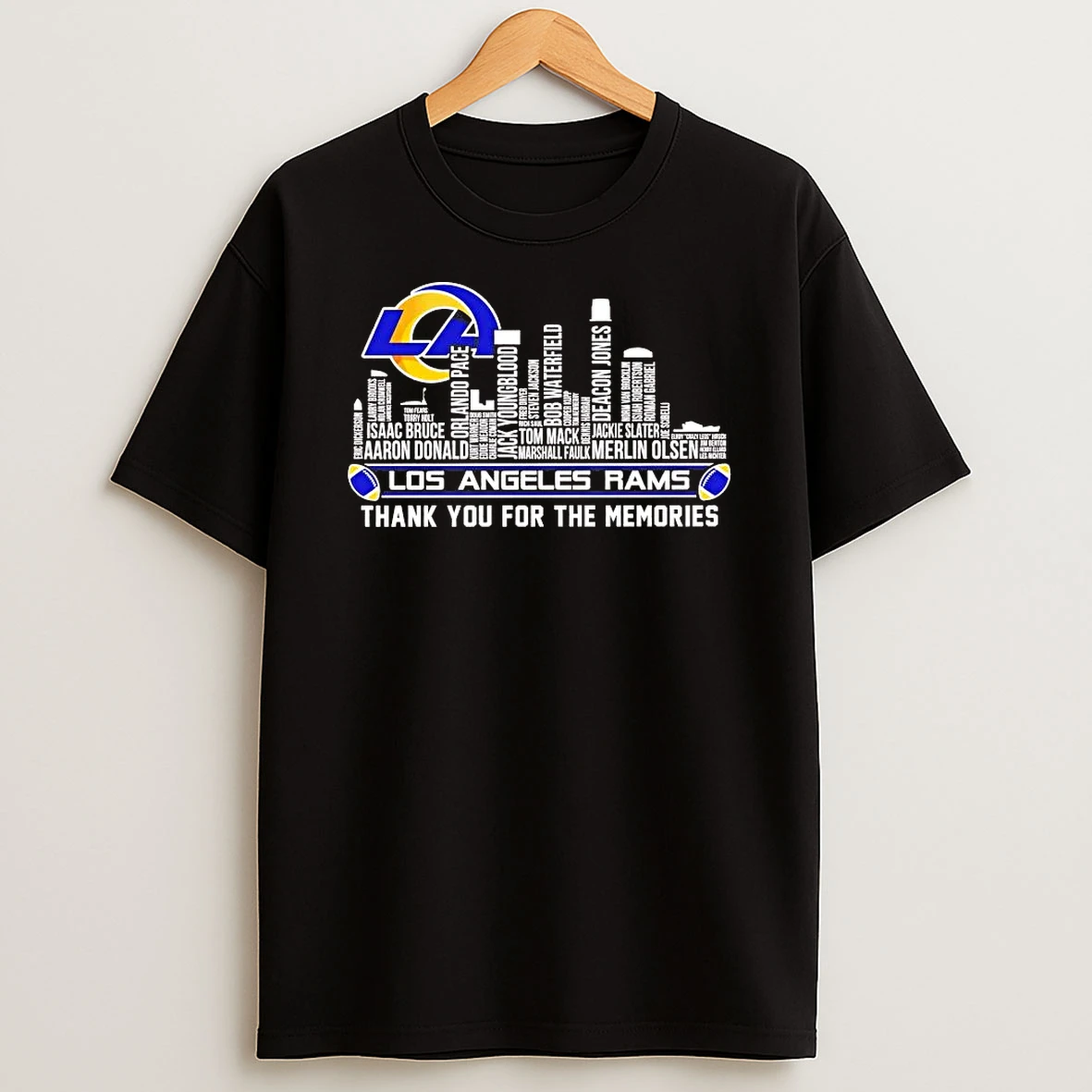 Los Angeles Rams Players Names Skyline Thank You For The Memories Shirts