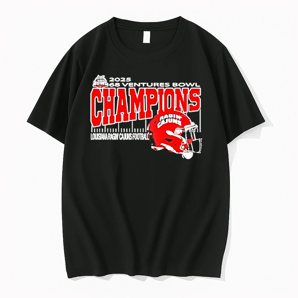 Louisiana Ragin Cajuns 2025 68 Ventures Bowl Champions Helmet Shirts