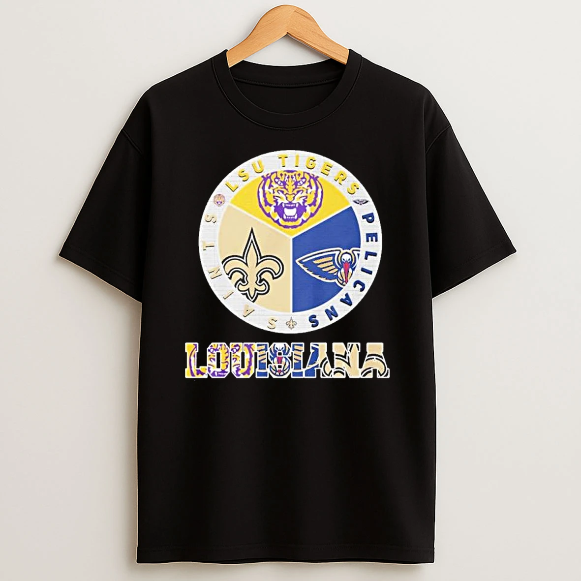 Louisiana Sports Teams 2025 Tigers Pelicans And Saints Logo Shirts