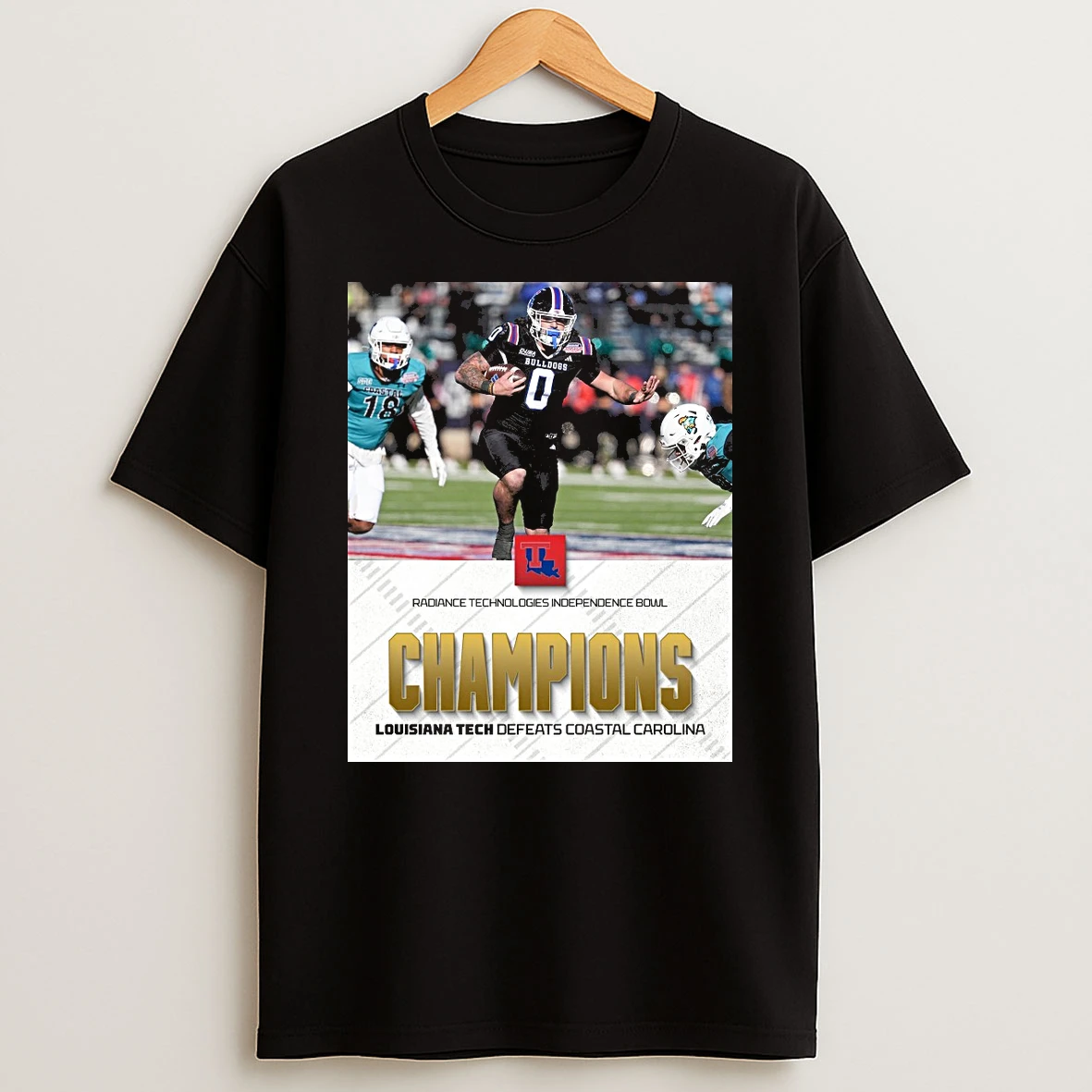 Louisiana Tech Bulldogs Defeated Coastal Carolina Chanticleers 2025 Radiance Technologies Independence Bowl Shirts