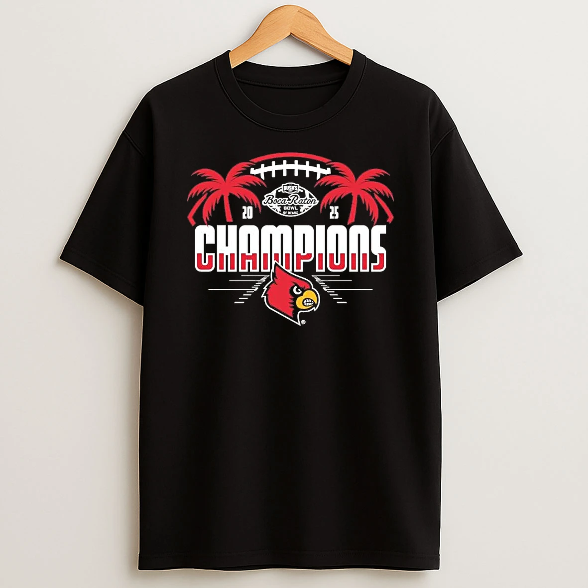 Louisville Cardinals 2025 Boca Bowl Champions Shirts