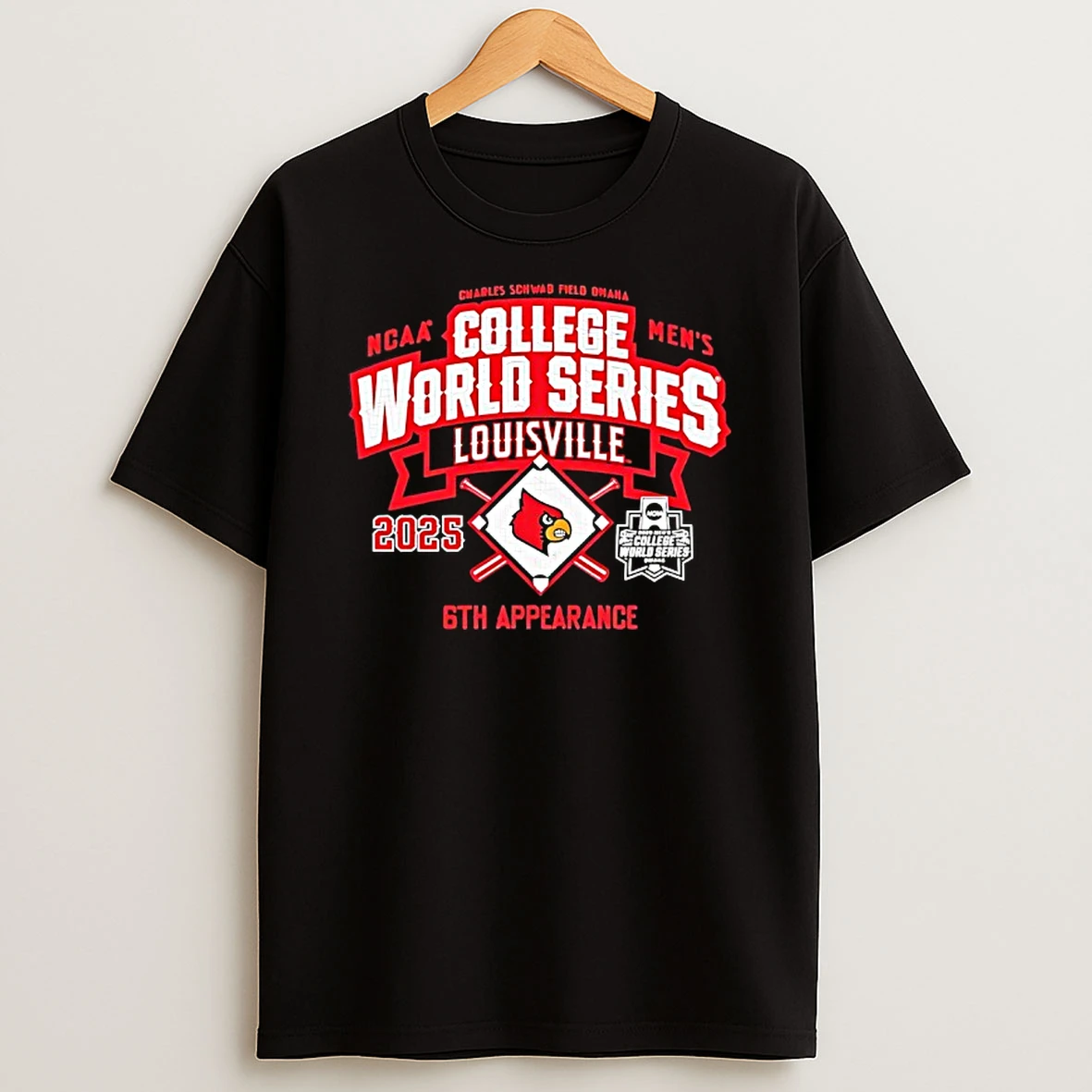 Louisville Cardinals 2025 Ncaa College World Series 6th Appearance Shirts