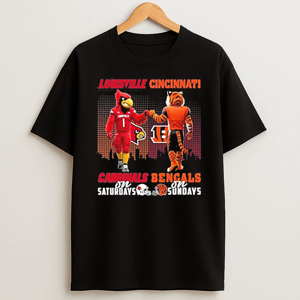 Louisville Cardinals Vs Cincinnati Bengals Mascot On Saturdays And On Sundays Shirts
