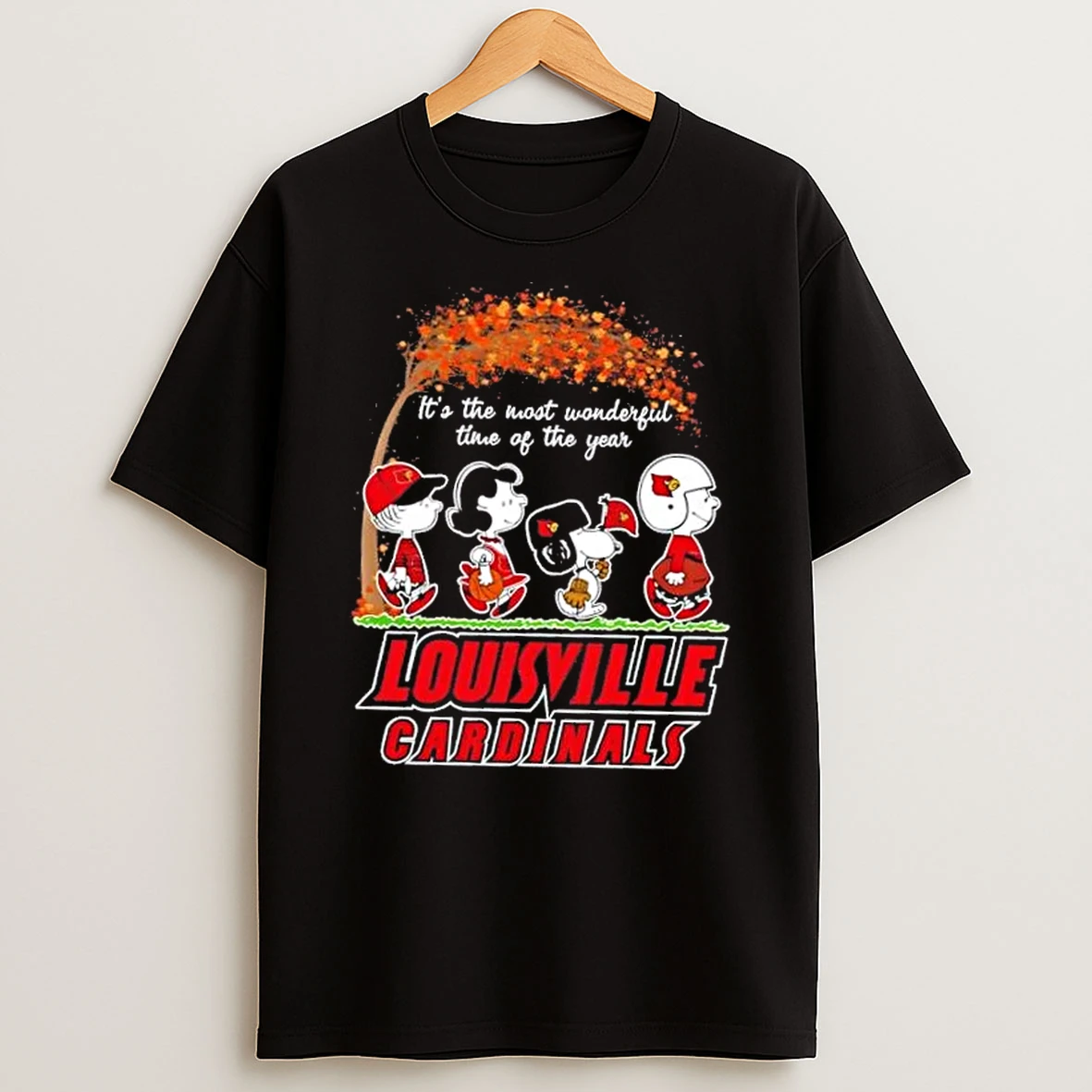 Louisville Cardinals X Peanuts Snoopy And Friends Autumn Its The Most Wonderful Time Of The Year Shirts