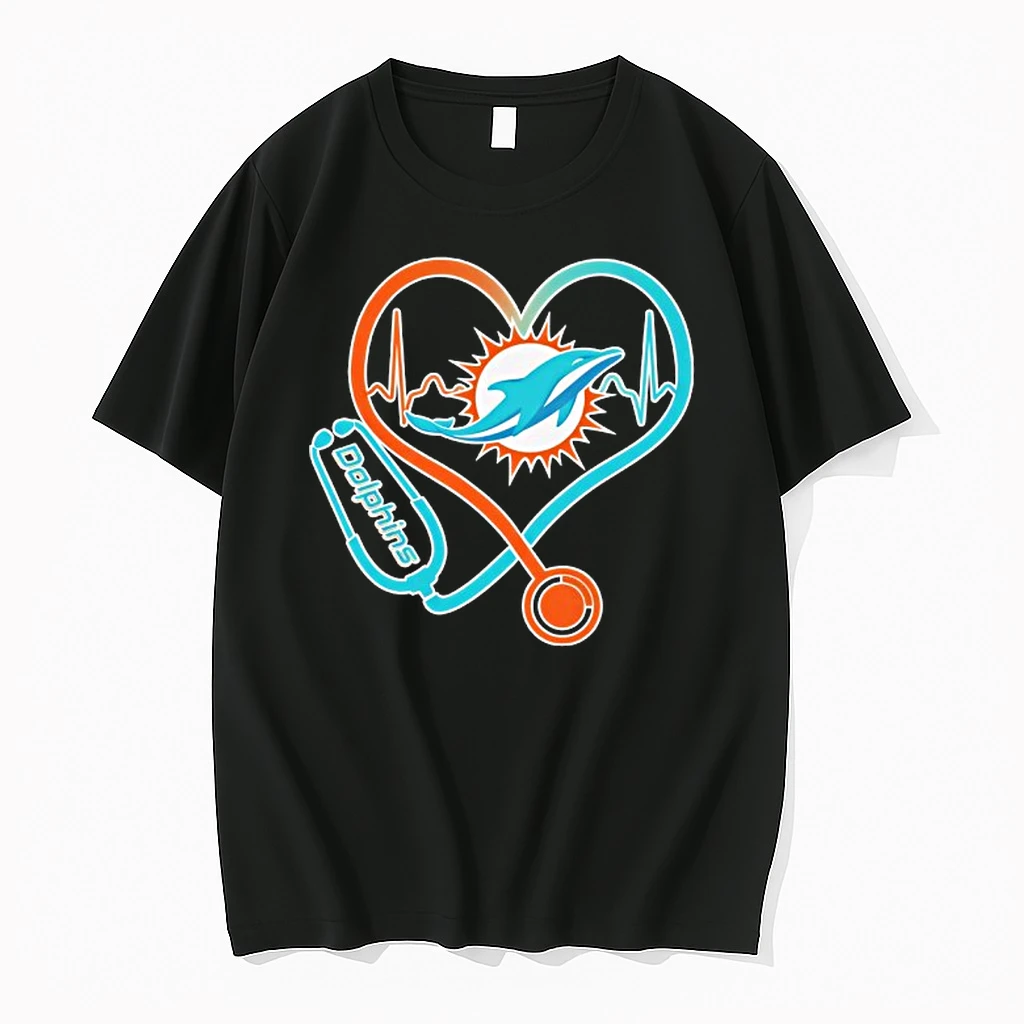 Love Miami Dolphins Stethoscope Headphones Fans Shirts