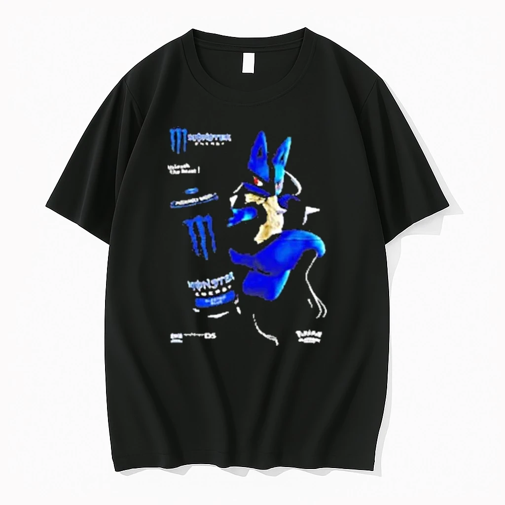 Lucario X Electric Blue Monster Energy Pokemon Anime Shirts