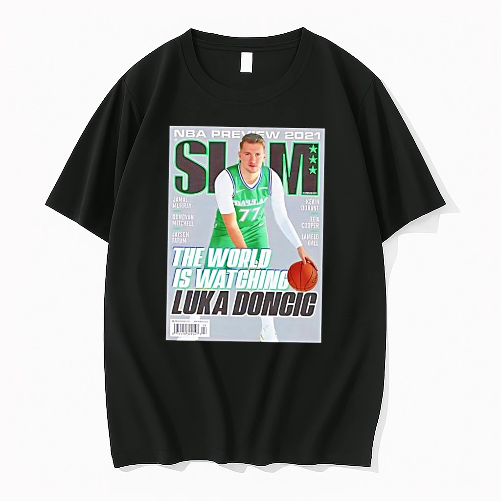 Luka Doncic Mavericks The World Is Watching Slam Cover Nba Basketball Shirts