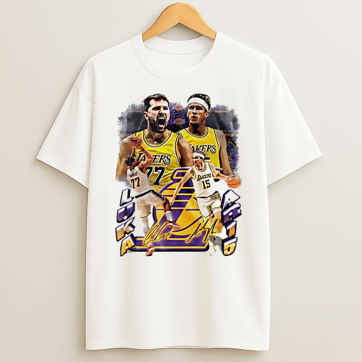 Luka Doncic And Austin Reaves Los Angeles Lakers Nba Player Signatures Shirts