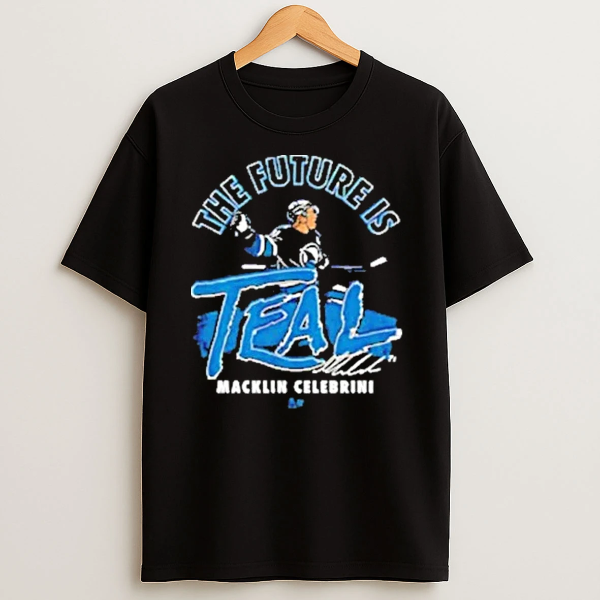 Macklin Celebrini The Future Is Teal Signature Shirts