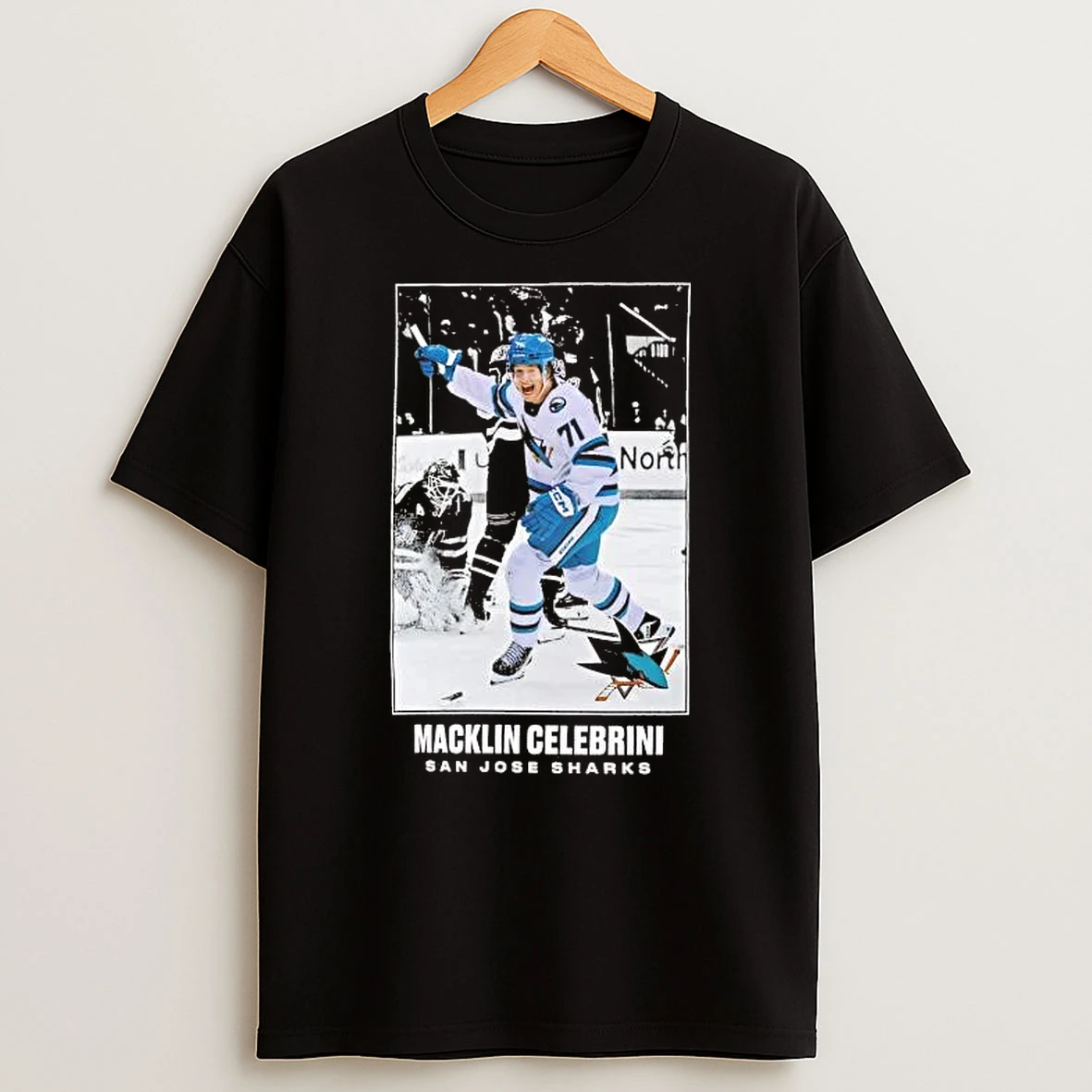 Macklin Celebrini Celebration Moment San Jose Sharks Shirts