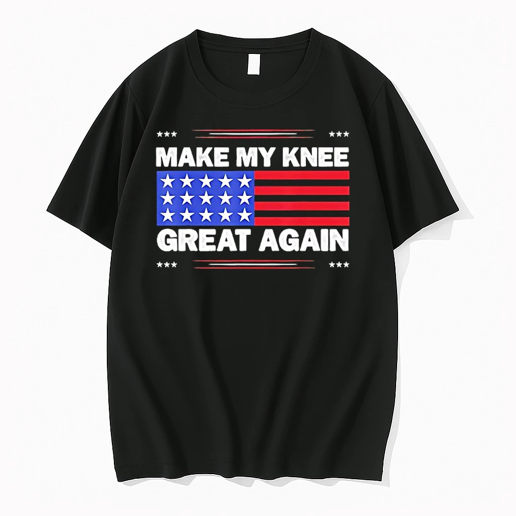 Make My Knee Great Again Injury Healing Joke American Flag Shirts