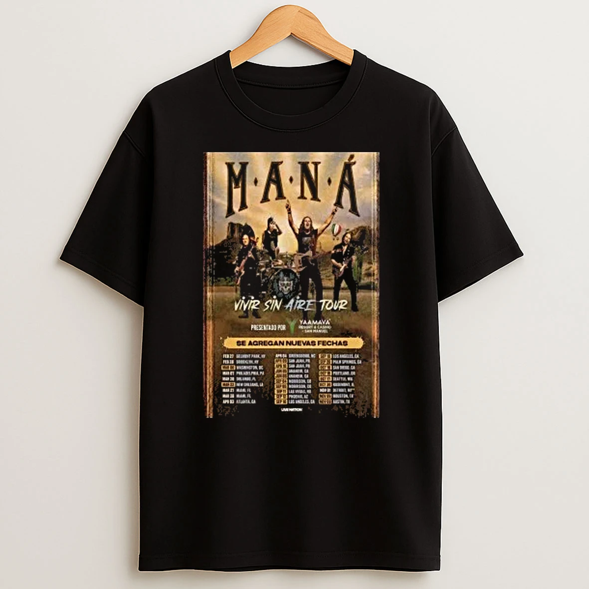 Mana 2026 Vivir Sin Aire Tour Shirts