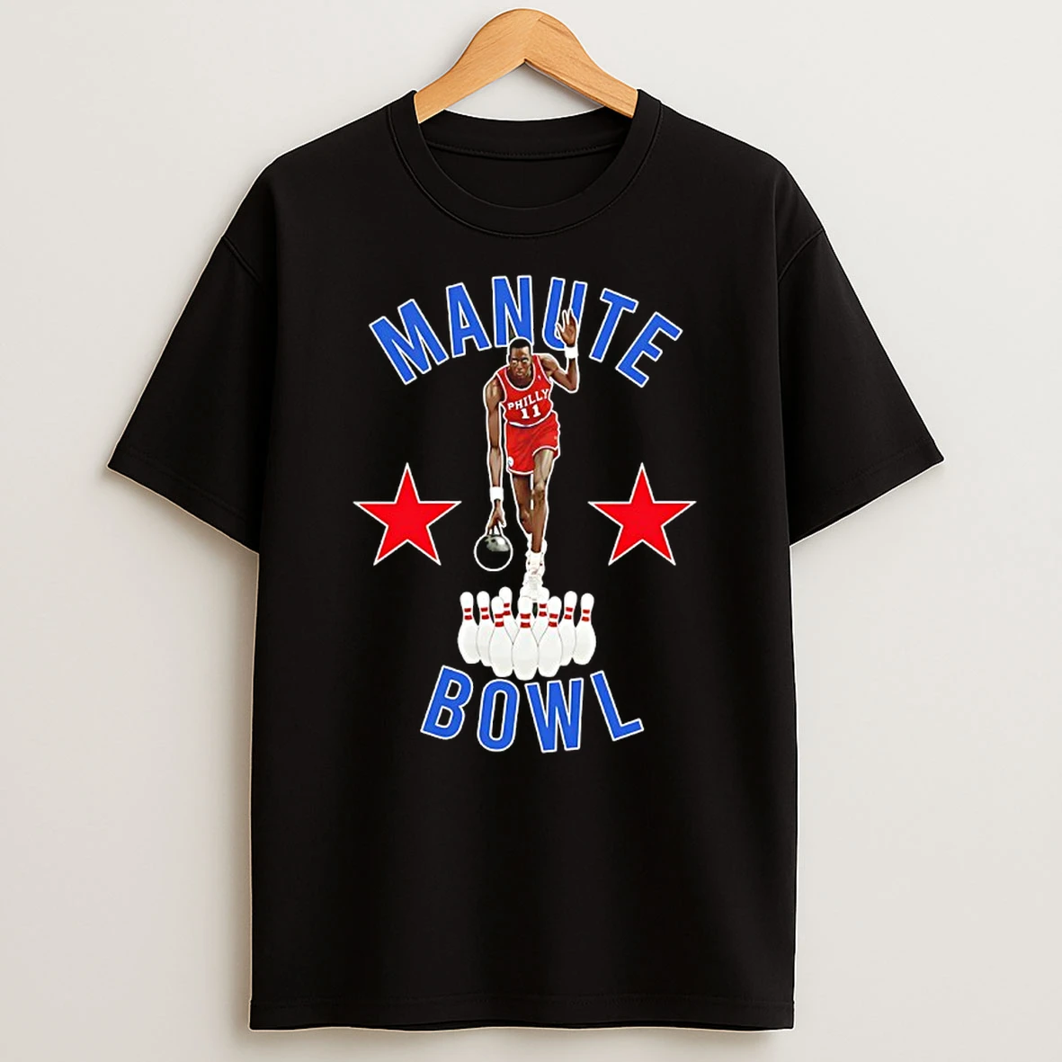 Manute Bol Philadelphia 76ers Bowling Minute Manute Shirts