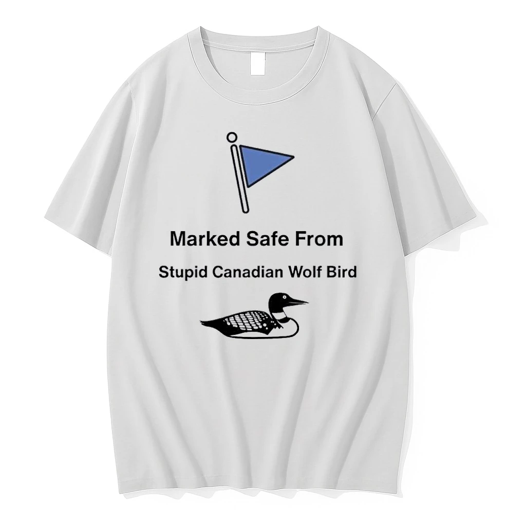 Marked Safe From Stupid Canadian Wolf Bird Shirts