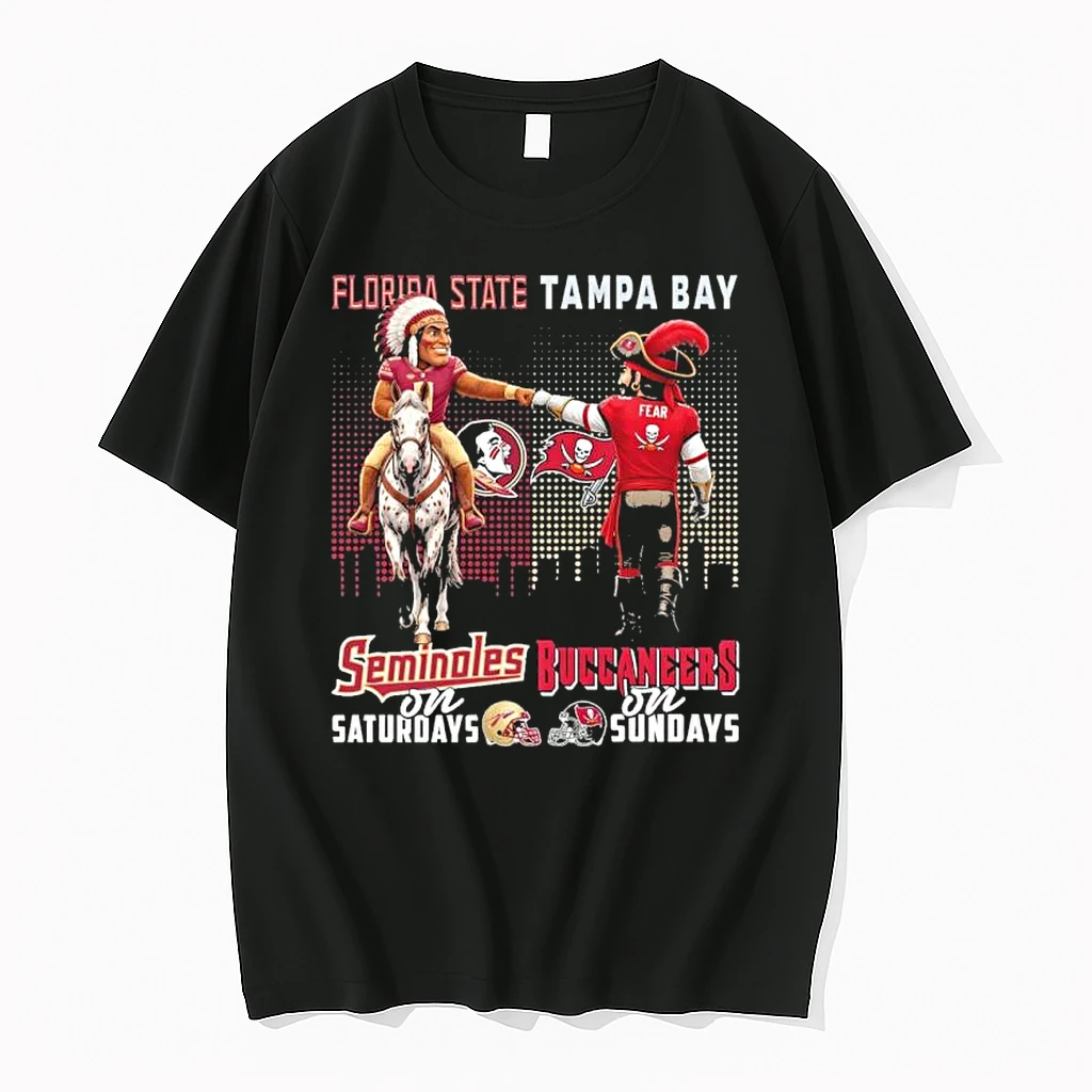 Mascot Florida State Seminoles On Saturdays And Tampa Bay Buccaneers On Sundays Shirts