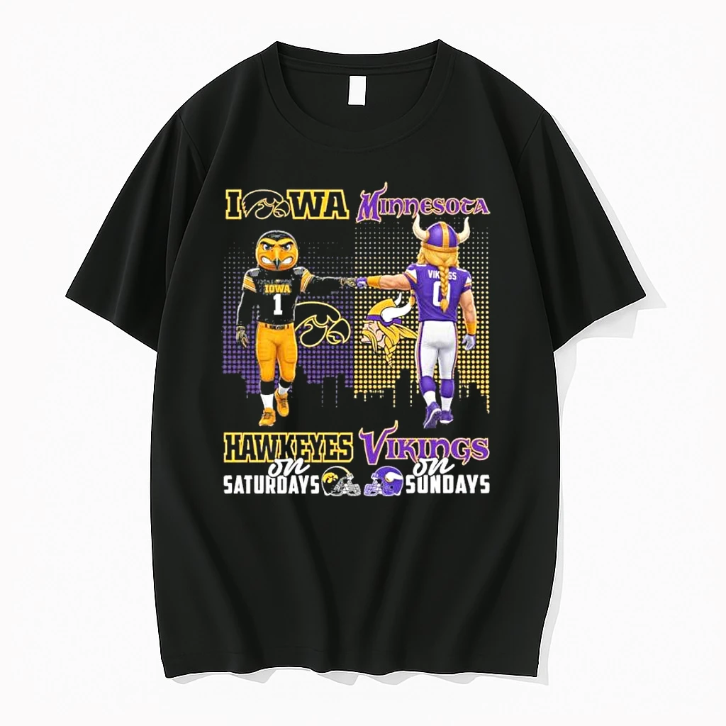 Mascot Iowa Hawkeyes On Saturdays And Minnesota Vikings On Sundays Shirts