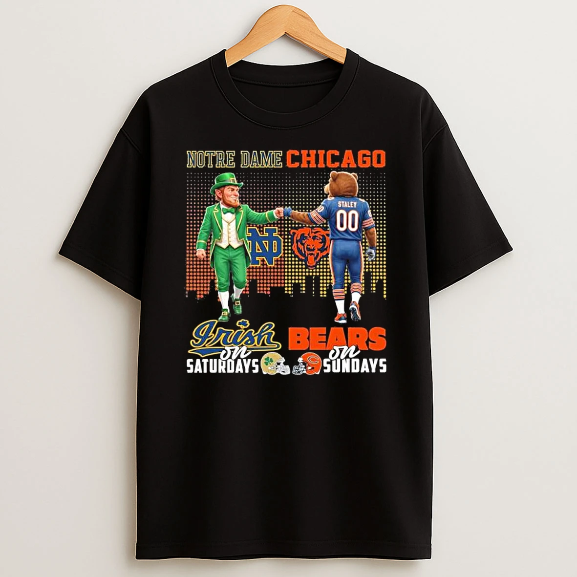 Mascot Notre Dame On Saturdays And Chicago Bears On Sundays Shirts