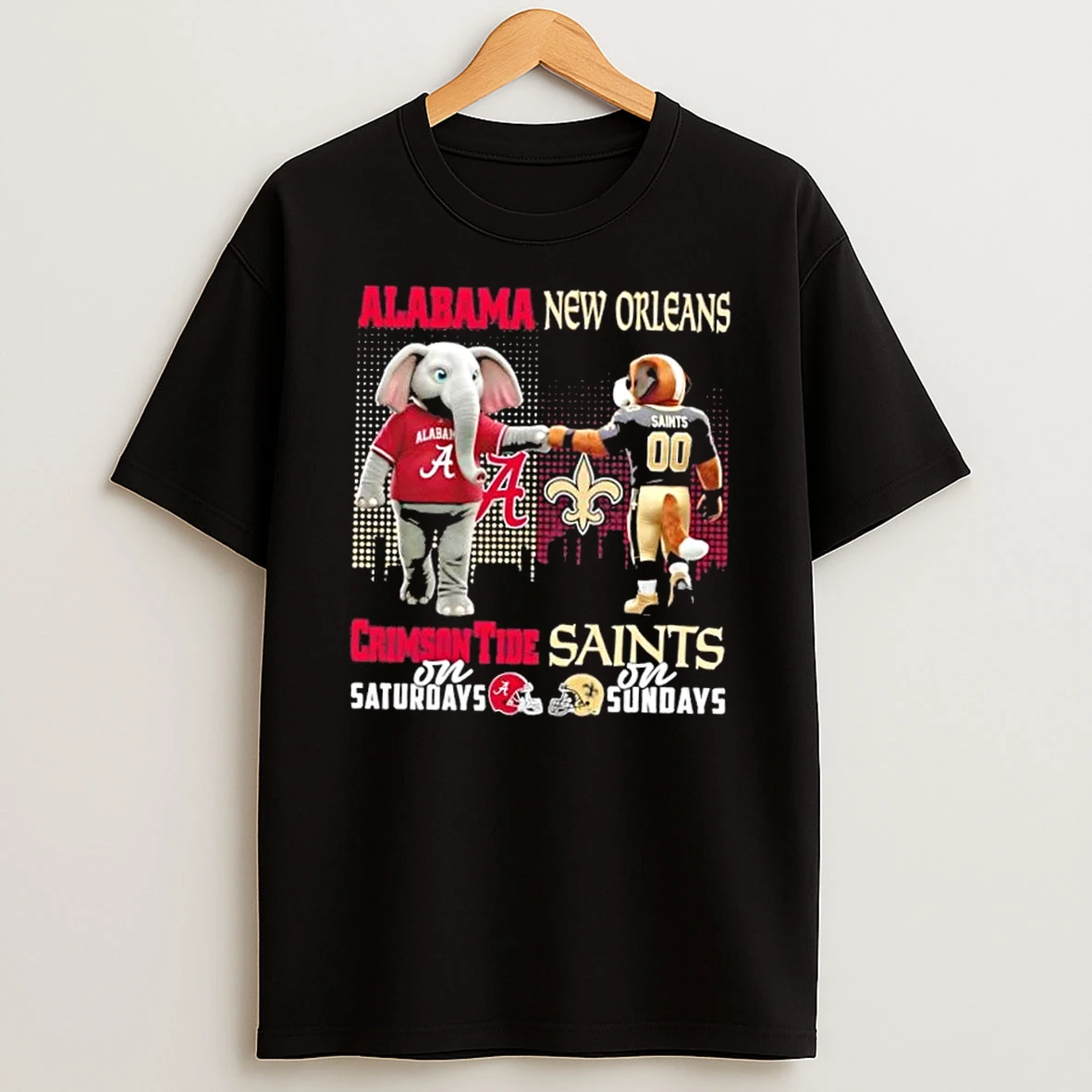 Mascots Alabama Crimson Tide On Saturdays Vs New Orleans Saints On Sundays Skyline Shirts