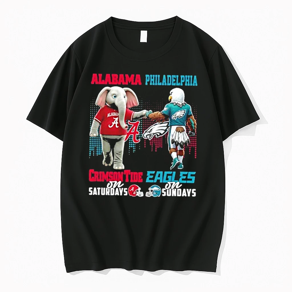 Mascots Alabama Crimson Tide On Saturdays X Philadelphia Eagles On Sundays Skyline Shirts