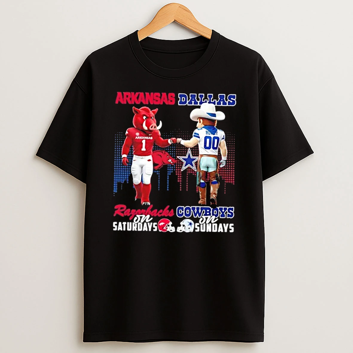 Mascots Arkansas Razorbacks On Saturdays X Dallas Cowboys On Sundays Skyline Shirts