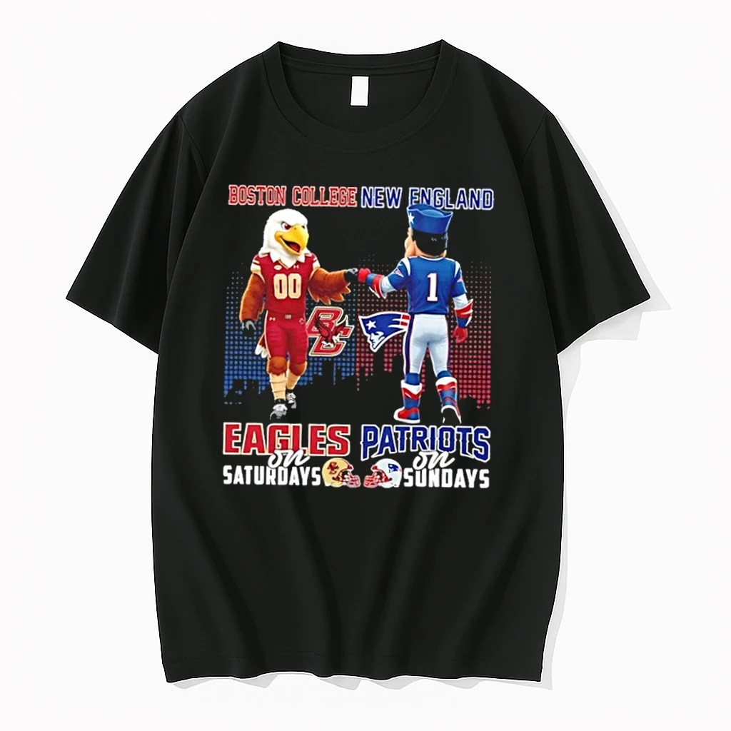 Mascots Boston College Eagles On Saturdays X New England Patriots On Sundays Skyline Shirts