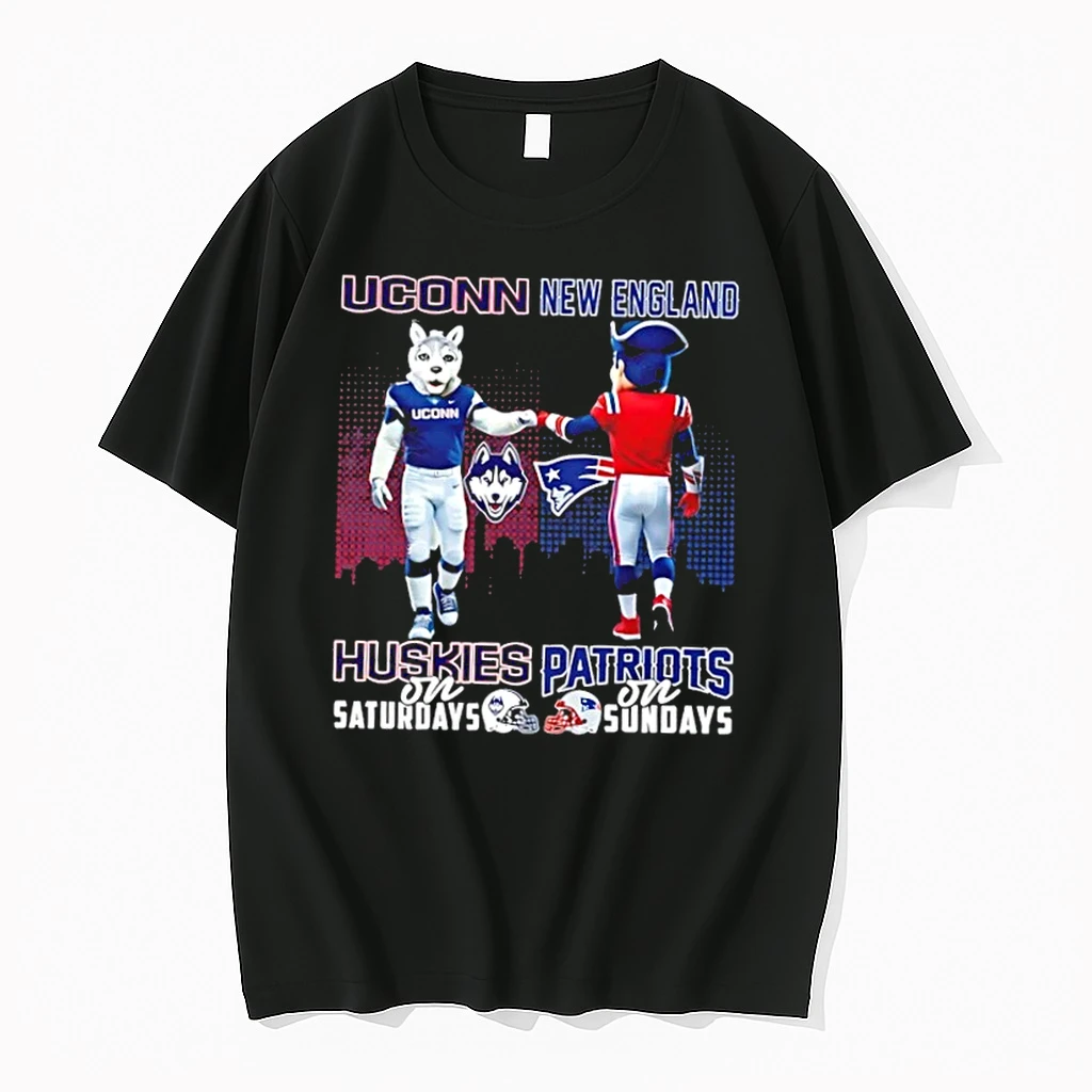 Mascots Connecticut Huskies On Saturdays X New England Patriots On Sundays Skyline Shirts