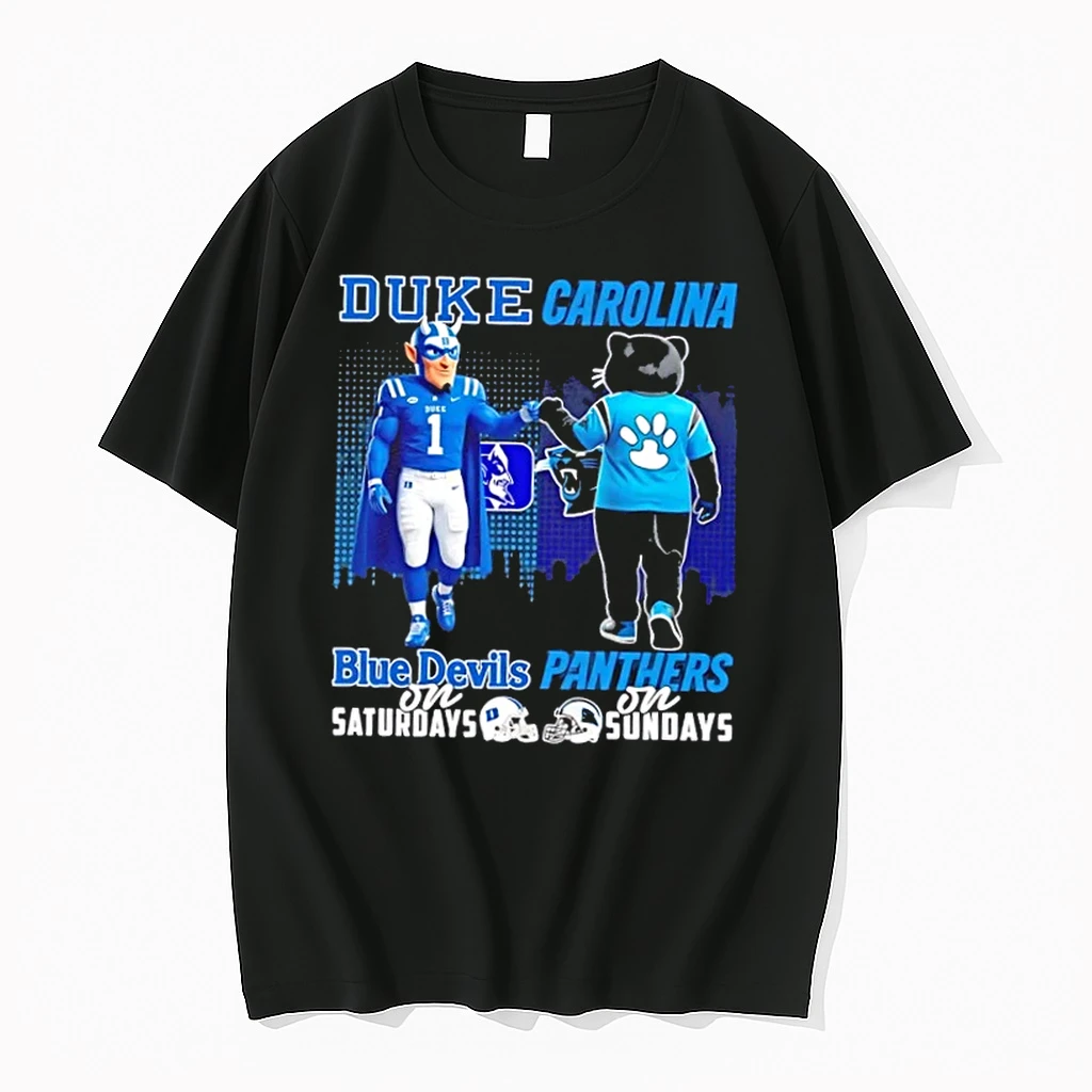 Mascots Duke Blue Devils On Saturdays X Carolina Panthers On Sundays Skyline Shirts