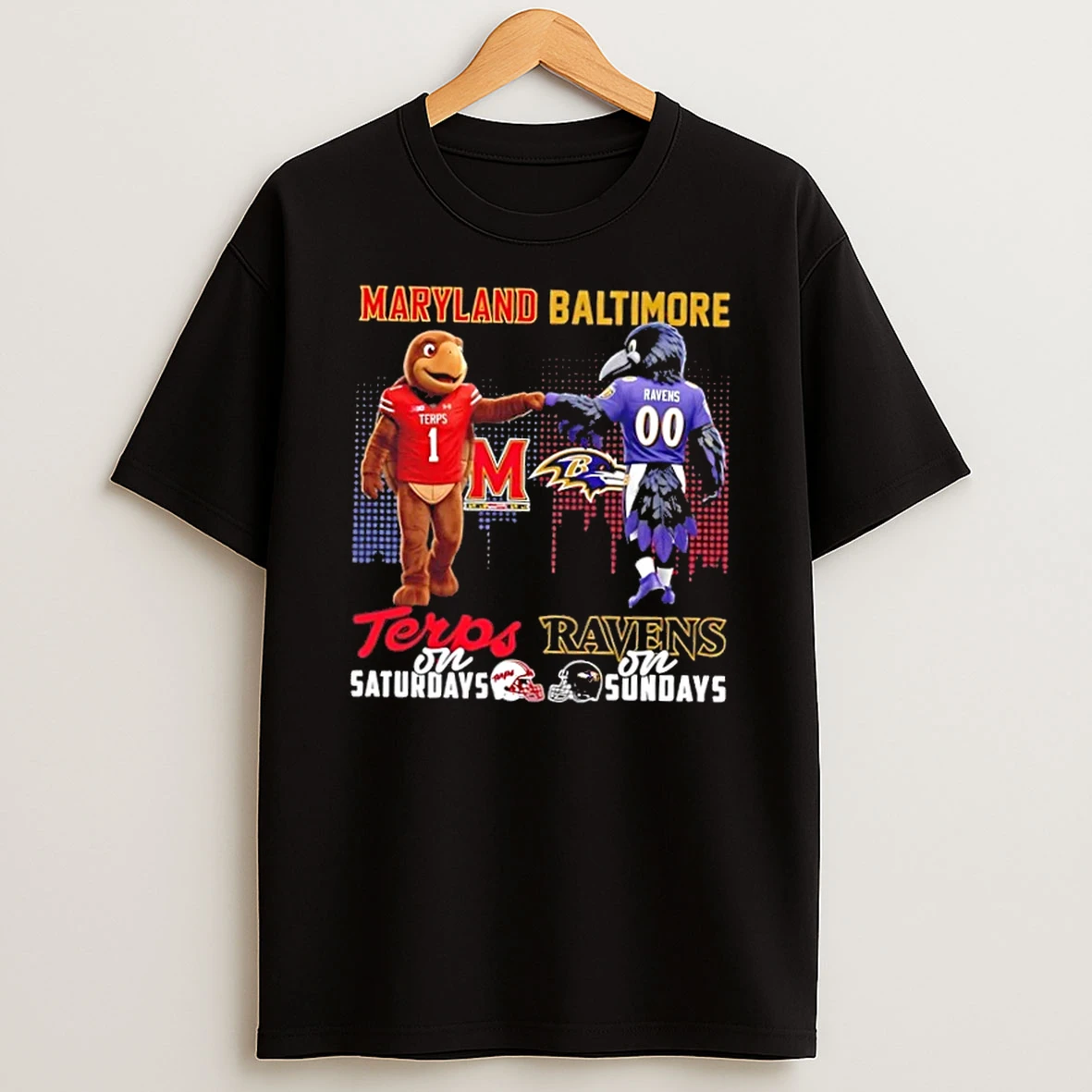 Mascots Maryland Terrapins On Saturdays X Baltimore Ravens On Sundays Skyline Shirts