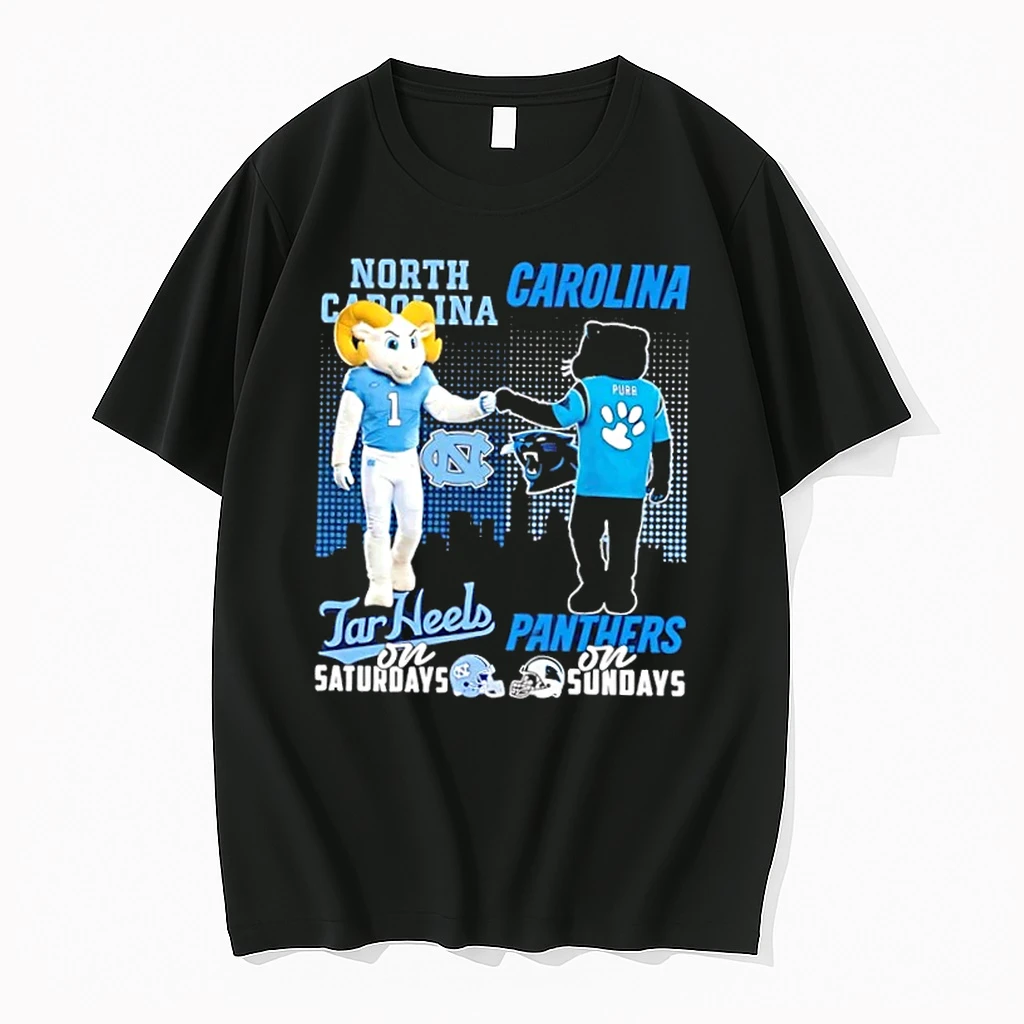 Mascots North Carolina Tar Heels On Saturdays X Carolina Panthers On Sundays Skyline Shirts