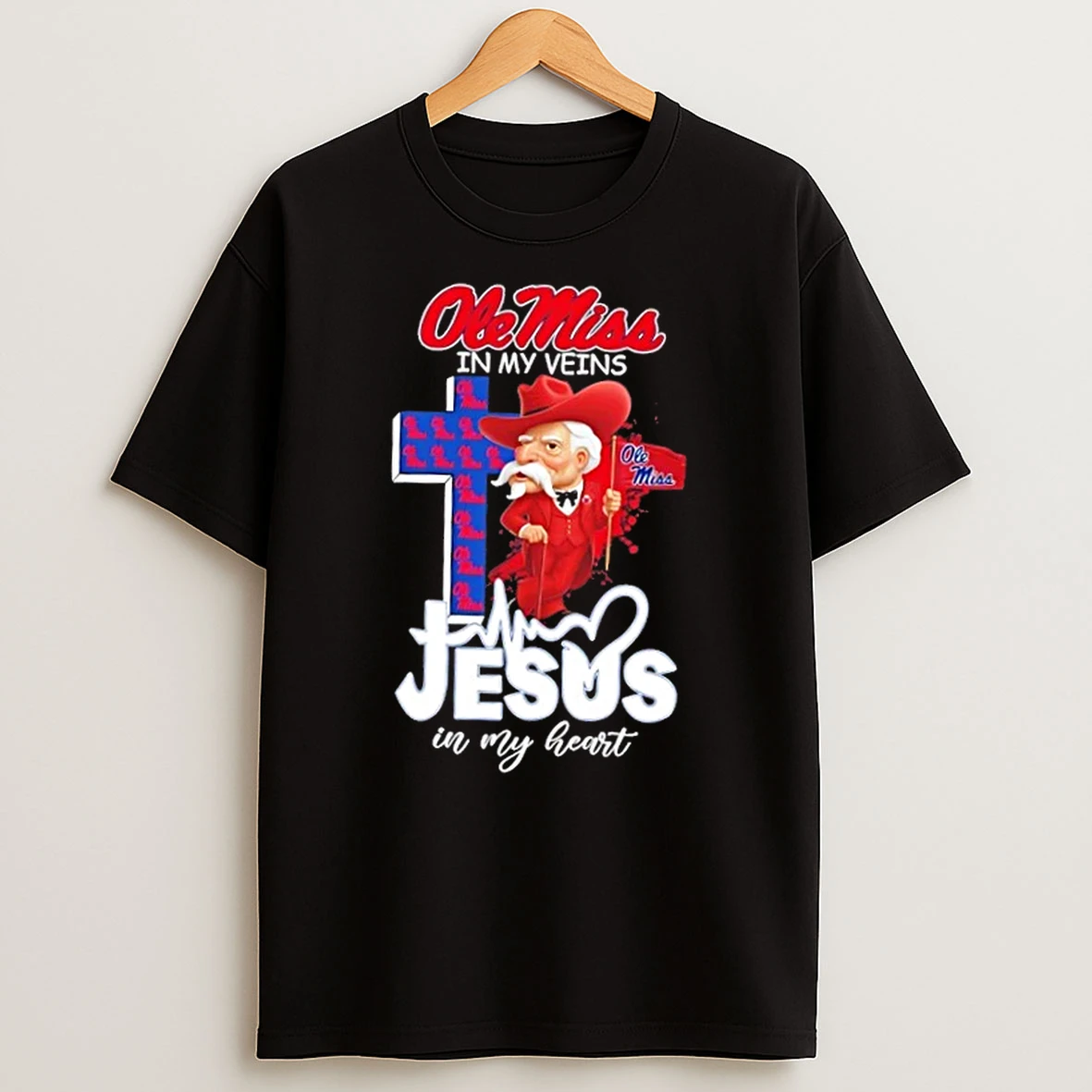 Mascots Ole Miss Rebels Flag In My Veins Jesus In My Heart Shirts