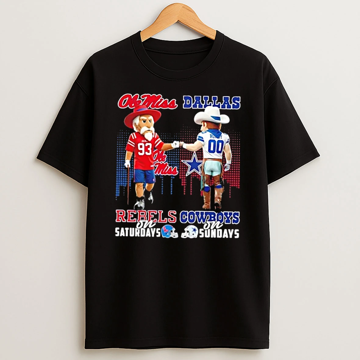 Mascots Ole Miss Rebels On Saturdays X Dallas Cowboys On Sundays Skyline Shirts
