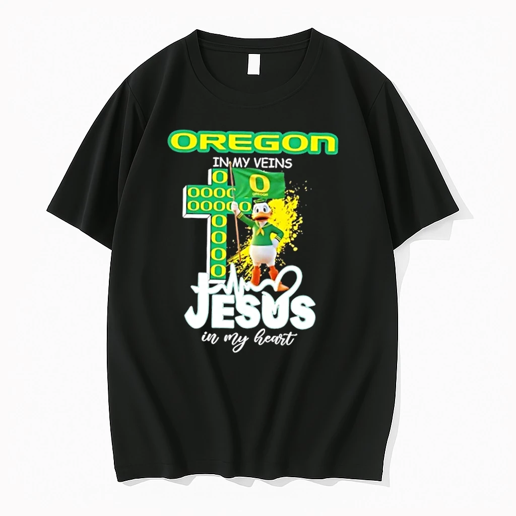 Mascots Oregon Ducks Flag In My Veins Jesus In My Heart Shirts