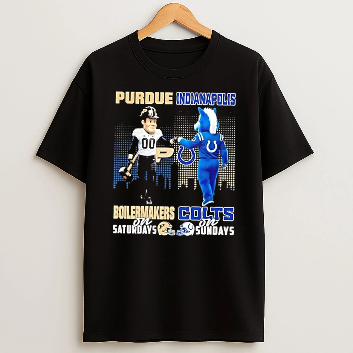 Mascots Purdue Boilermakers On Saturdays X Indianapolis Colts On Sundays Skyline Shirts