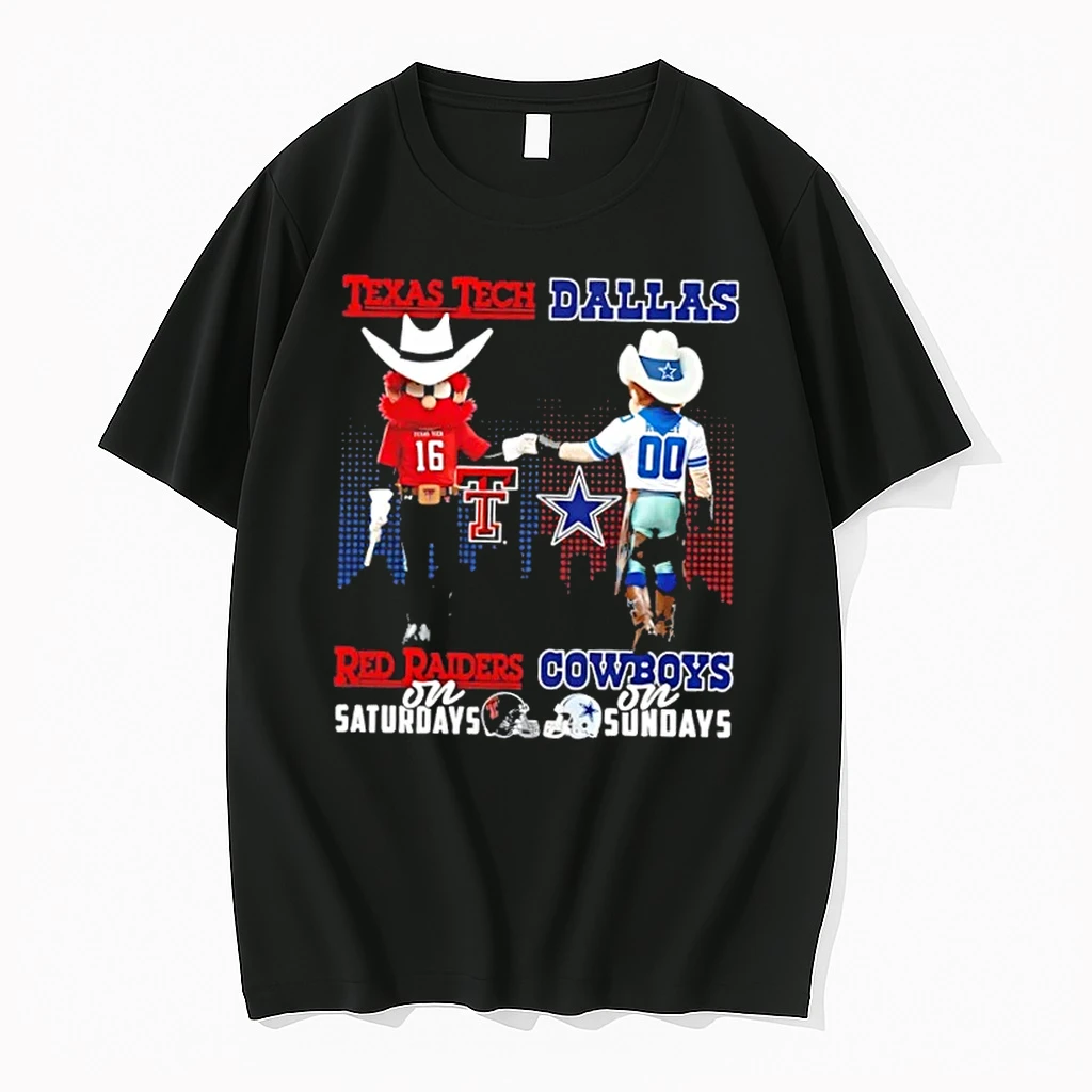 Mascots Texas Tech Red Raiders On Saturdays X Dallas Cowboys On Sundays Skyline Shirts
