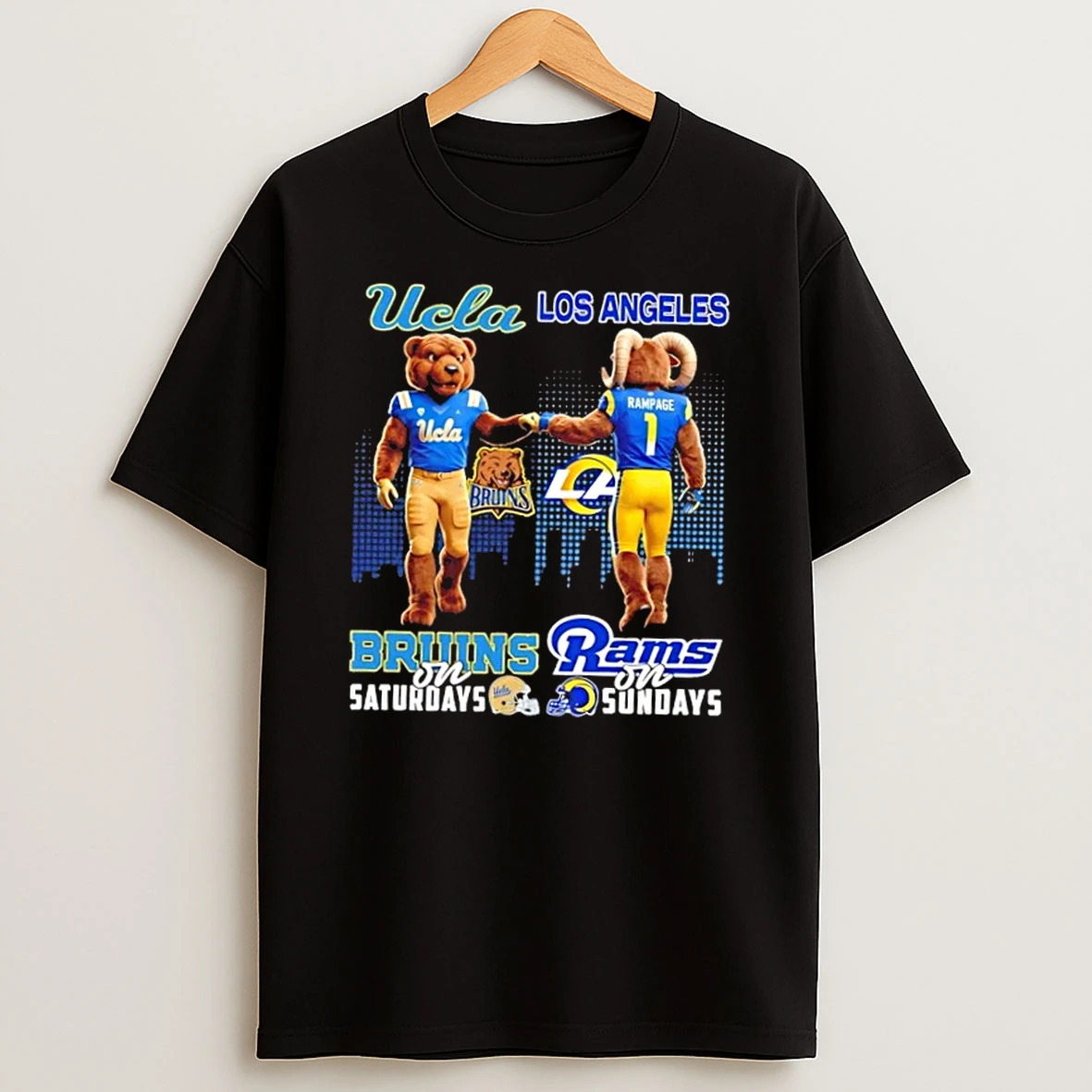 Mascots Ucla Bruins On Saturdays X Los Angeles Rams On Sundays Skyline Shirts