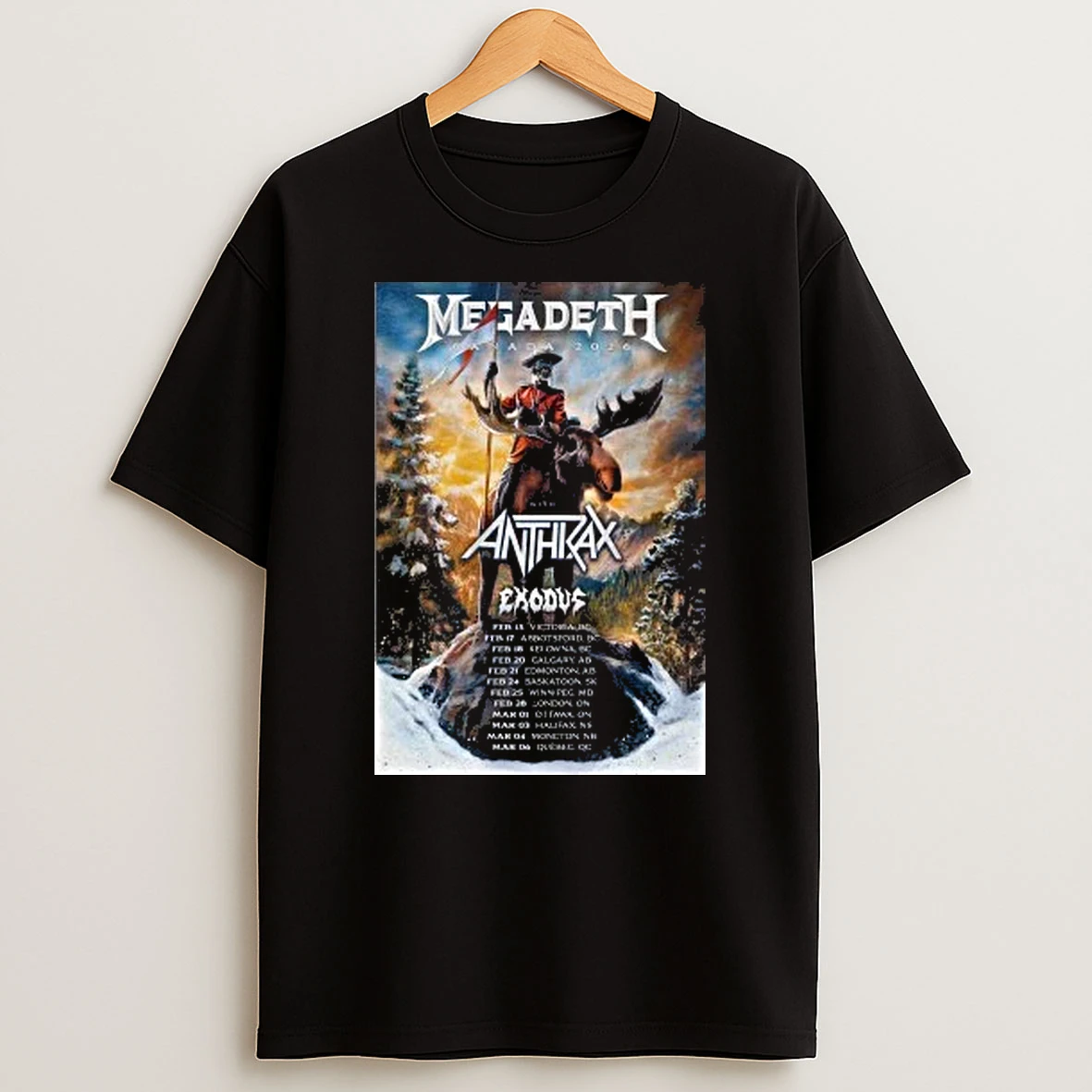 Megadeth With Anthrax Canada 2026 Shows Shirts