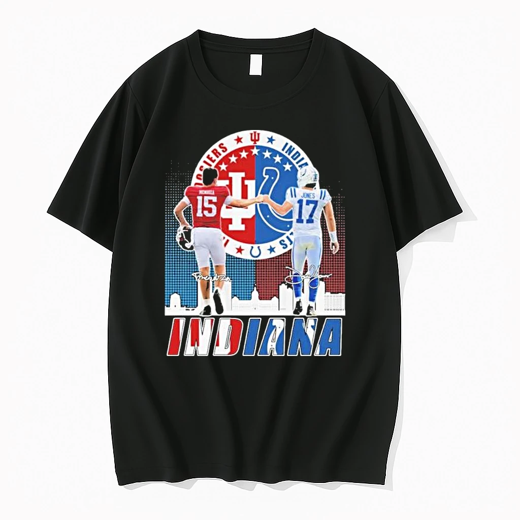 Mendoza Indiana Hoosiers X Jones Indianapolis Colts Signature Shirts