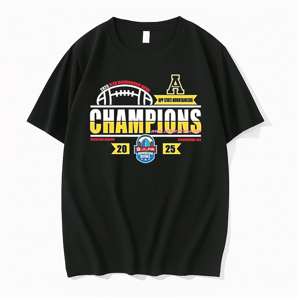 Mens App State Mountaineers Football 2025 Jlab Birmingham Bowl Locker Room Shirts
