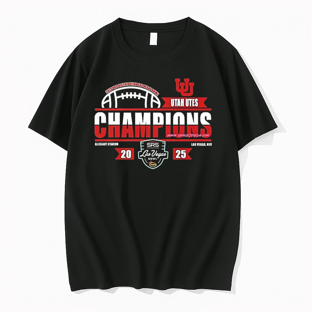 Mens Utah Utes 2025 Srs Distribution Las Vegas Bowl Champions Locker Room Shirts