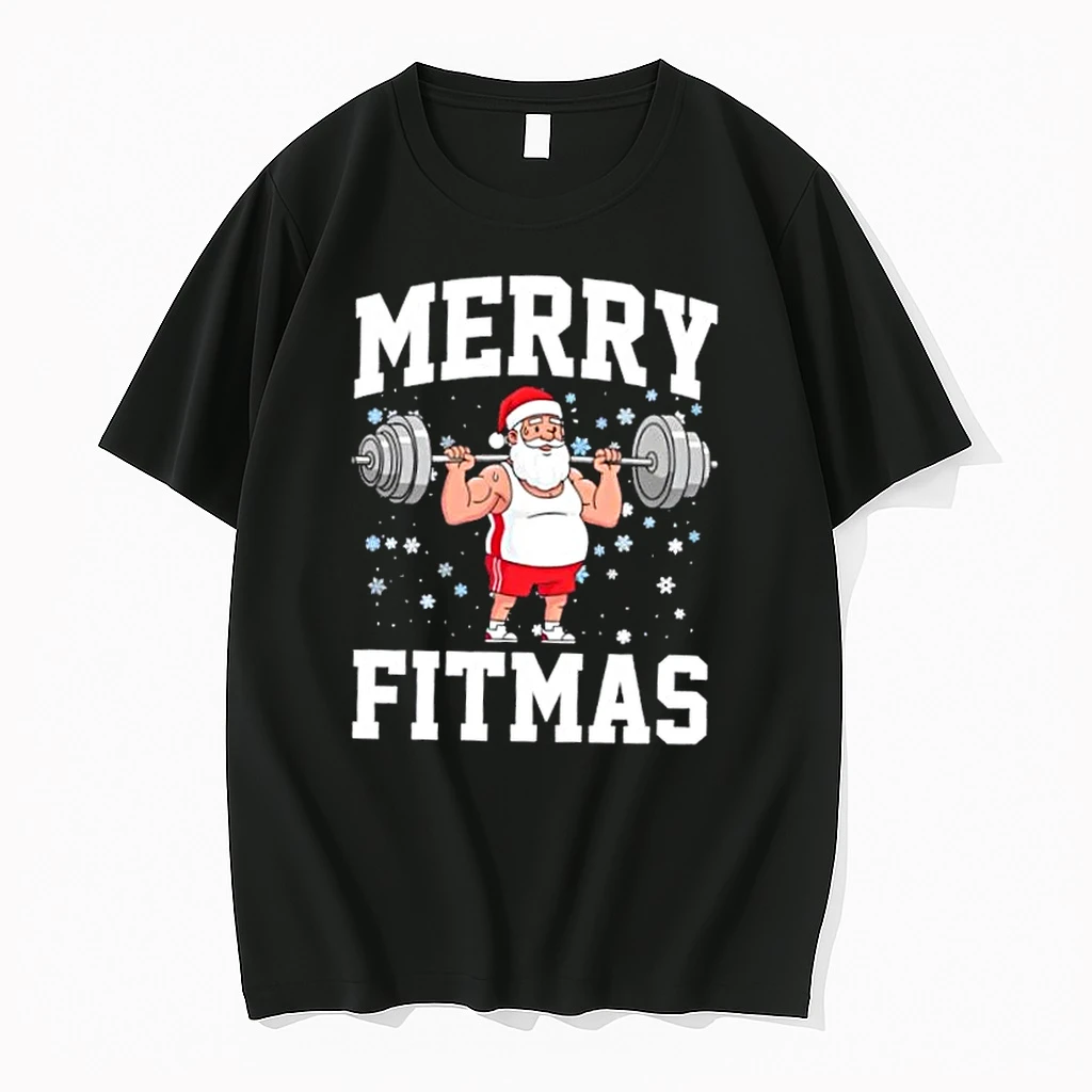 Merry Fitmas Funny Santa Claus Christmas Gym Shirts