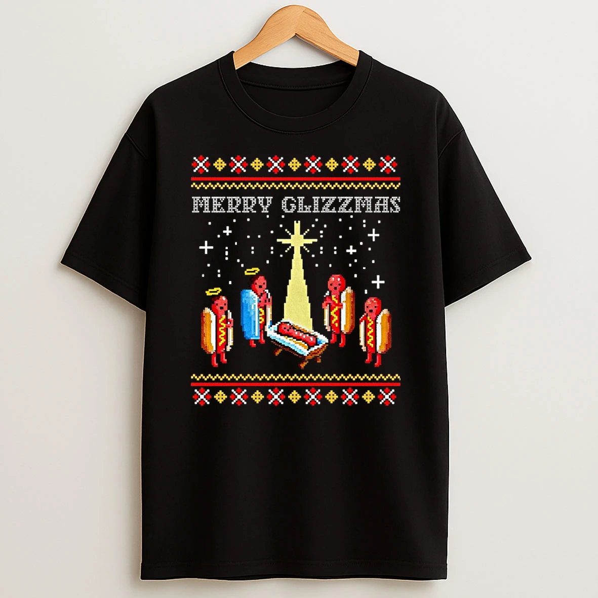 Merry Glizzmas Hot Dog Ugly Christmas Shirts