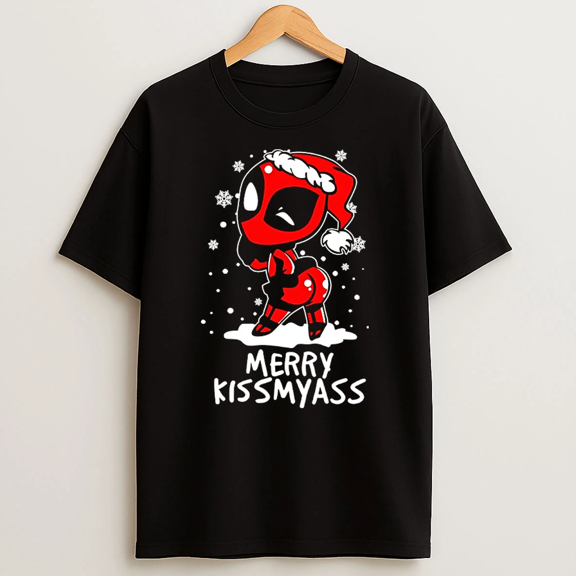 Merry Kiss My Ass Deadpool Christmas Santa Shirts