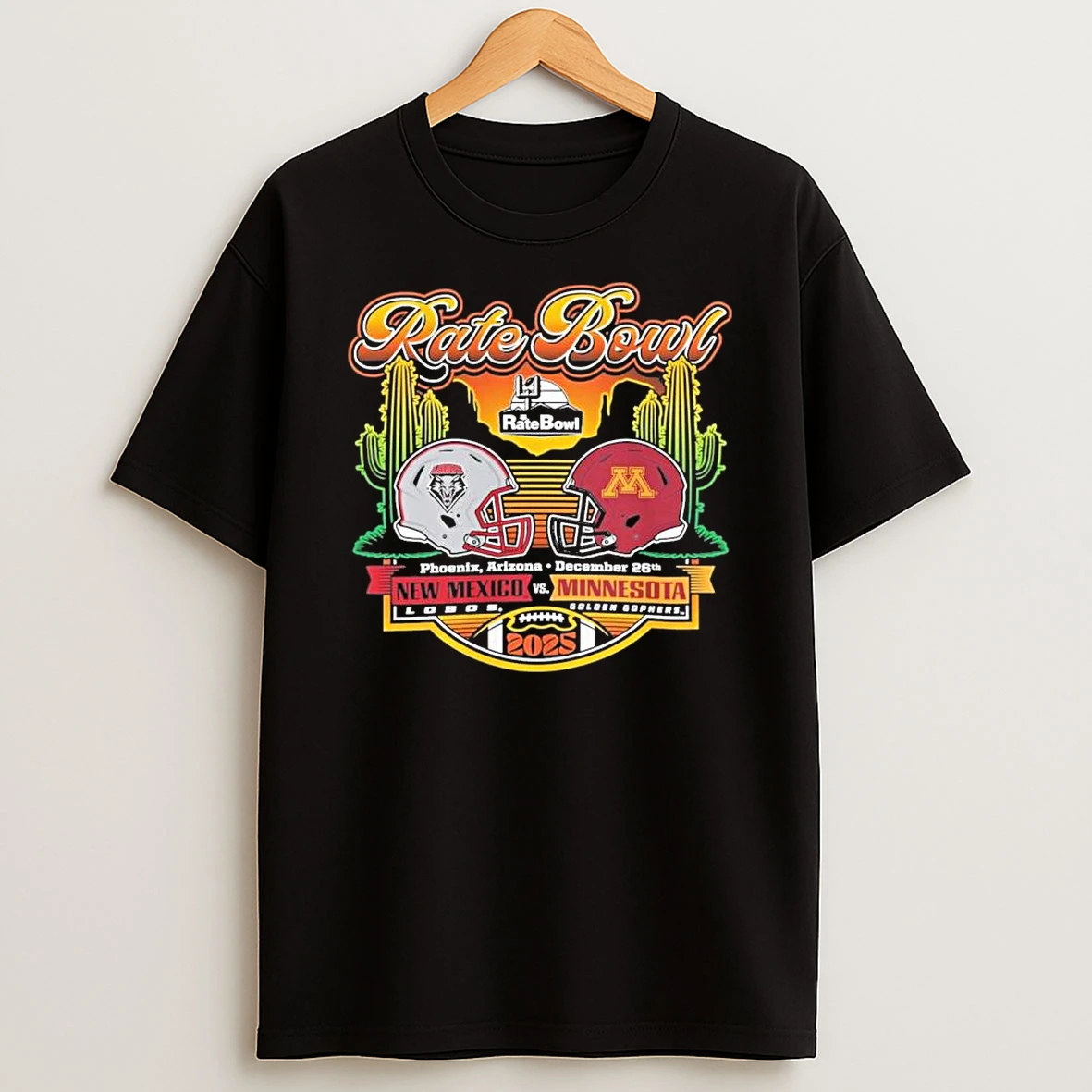 Mexico Lobos Vs Minnesota Golden Gophers 2025 Rate Bowl Horizon Matchup Shirts