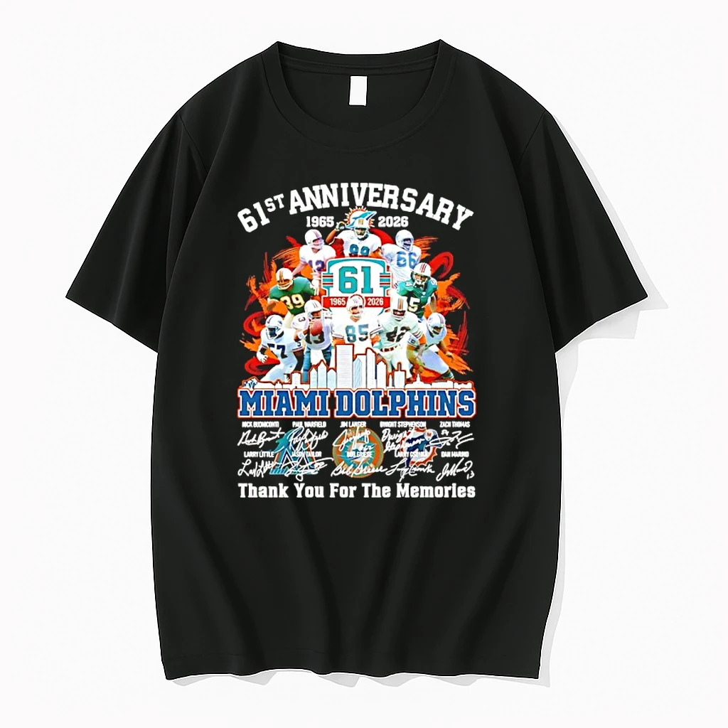 Miami Dolphins 61st Anniversary 1965 2026 Thank You For The Memories Signatures Shirts