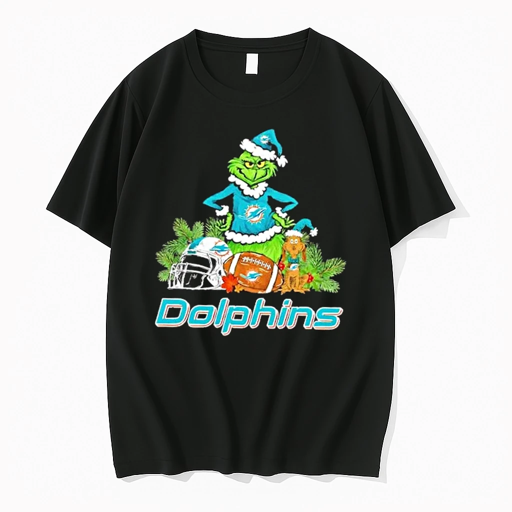 Miami Dolphins Football X Grinch Merry Christmas Graphic Shirts