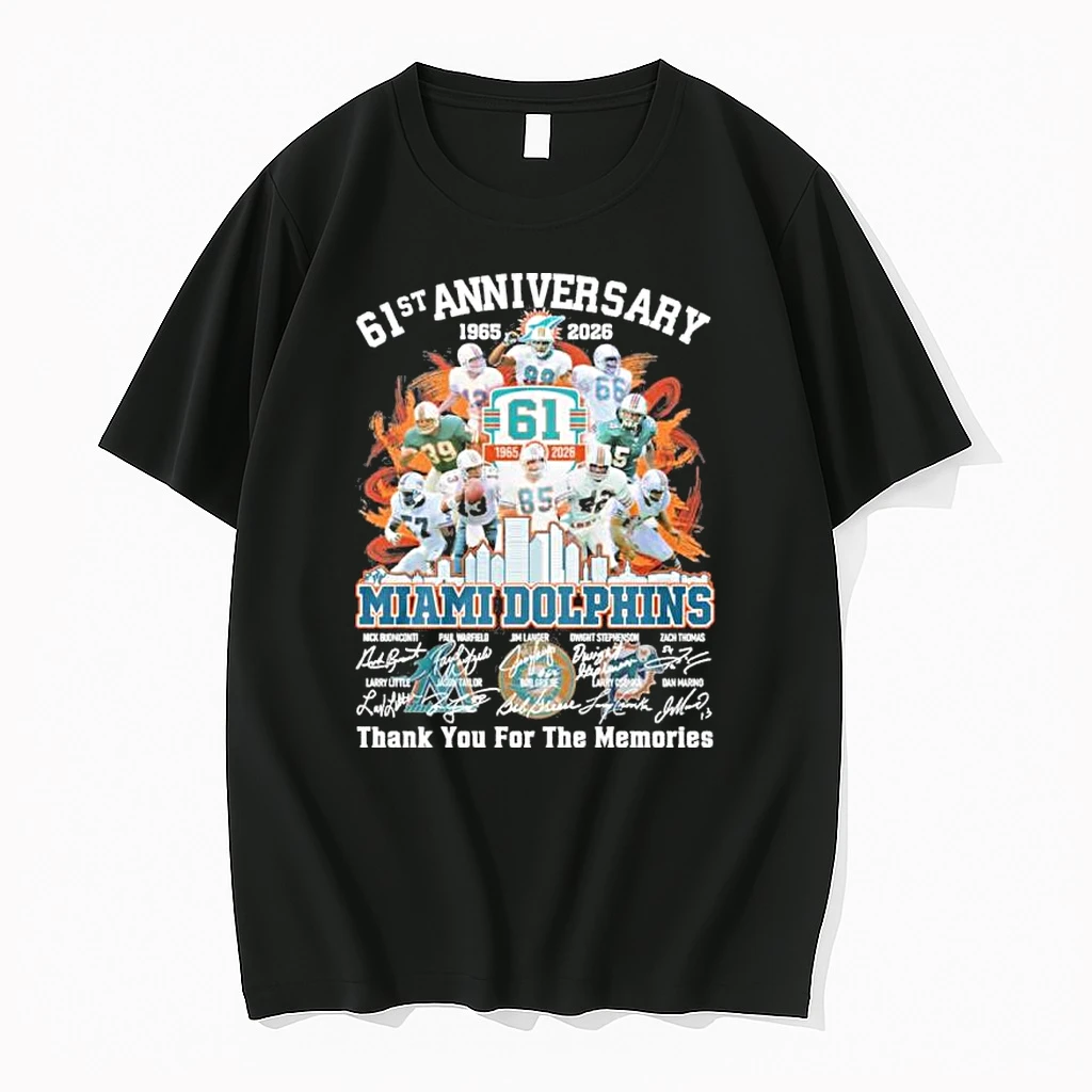 Miami Dolphins Team 61st Anniversary 1965 2026 Thank You For The Memories Shirts