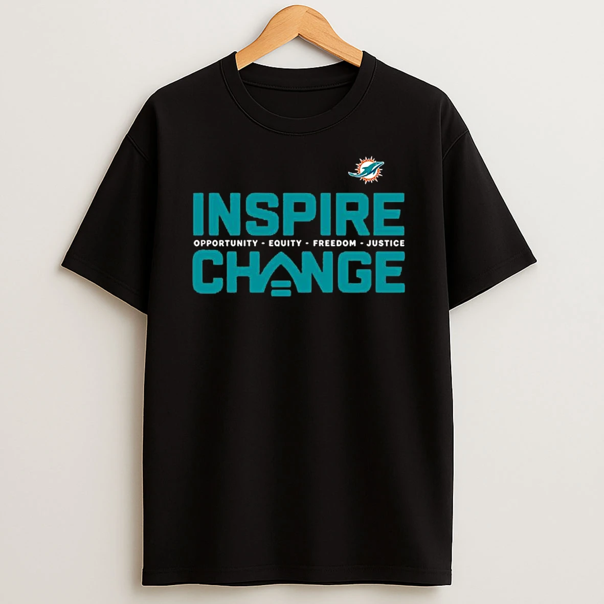 Miami Dolphins X Nfl Inspire Change Opportunity Equity Freedom Justice Shirts