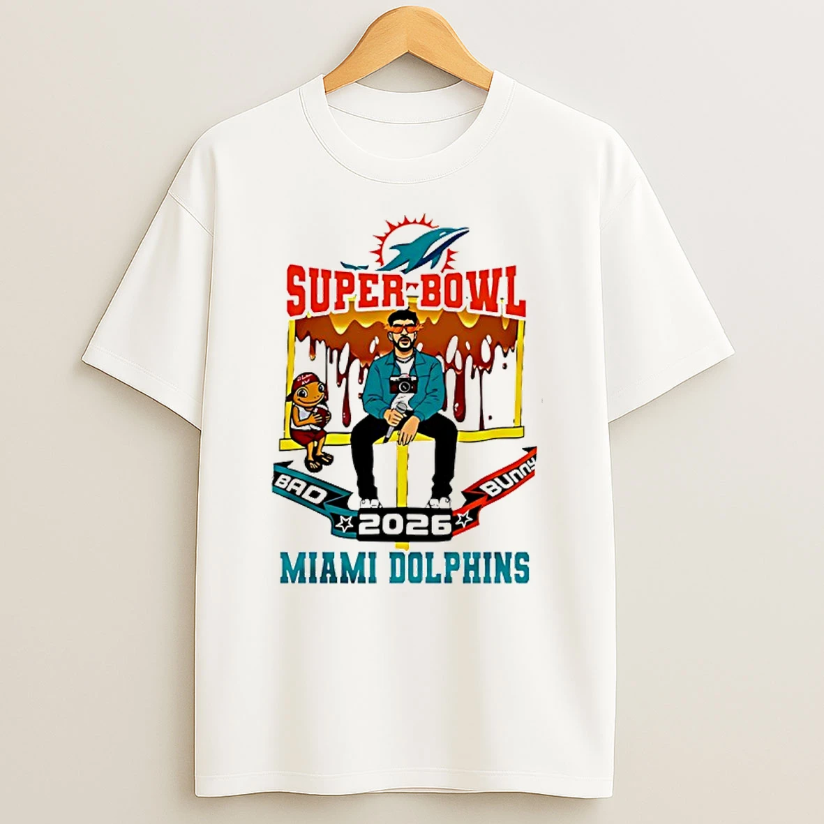 Miami Dolphins X Bad Bunny Super Bowl 2026 Shirts
