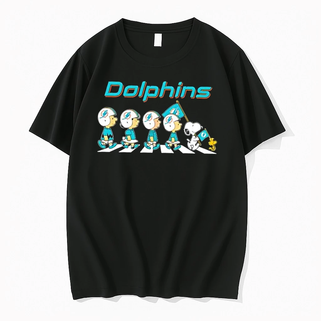 Miami Dolphins X Peanuts Snoopy And Friends Abbey Road Shirts