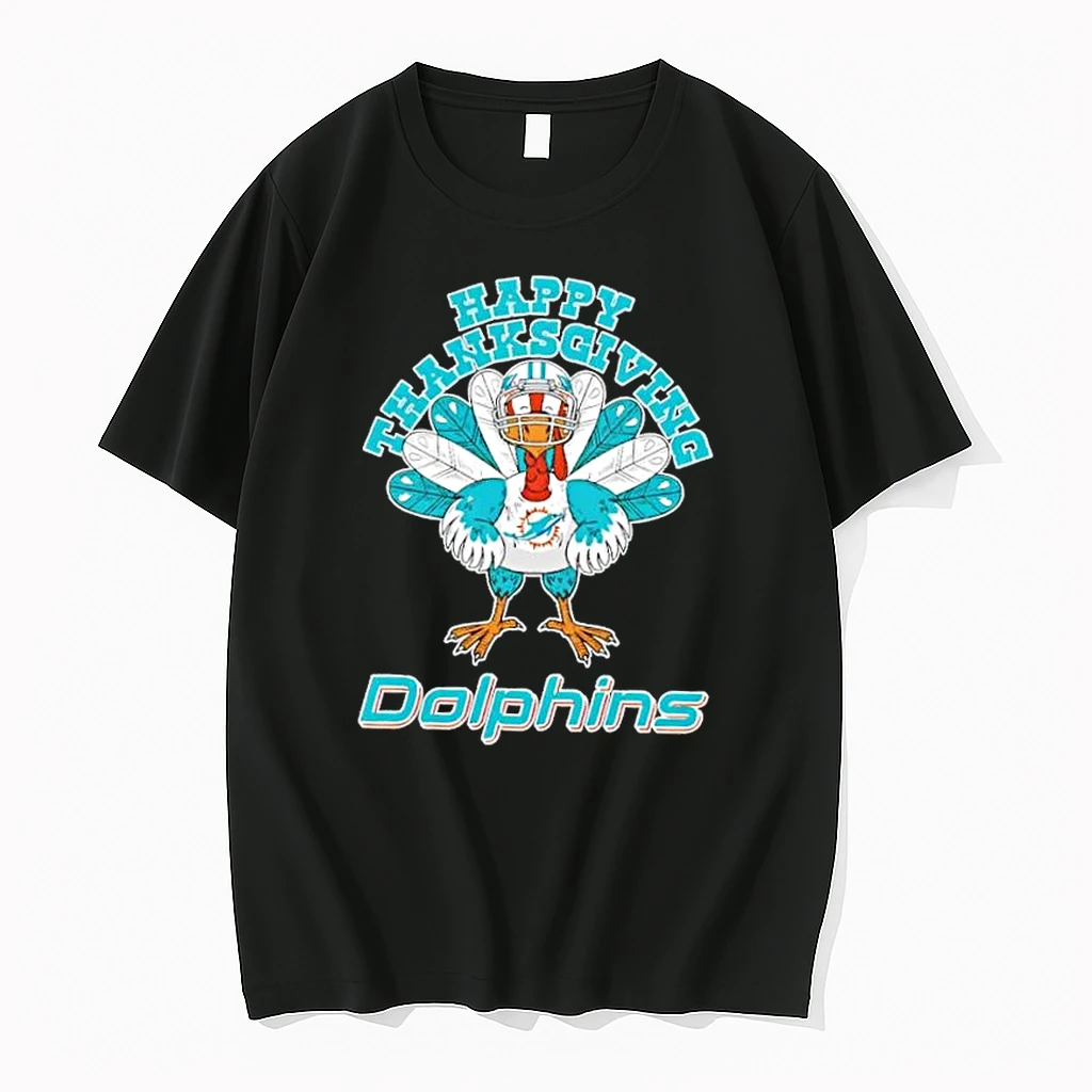 Miami Dolphins X Turkey Happy Thanksgiving Graphic Shirts